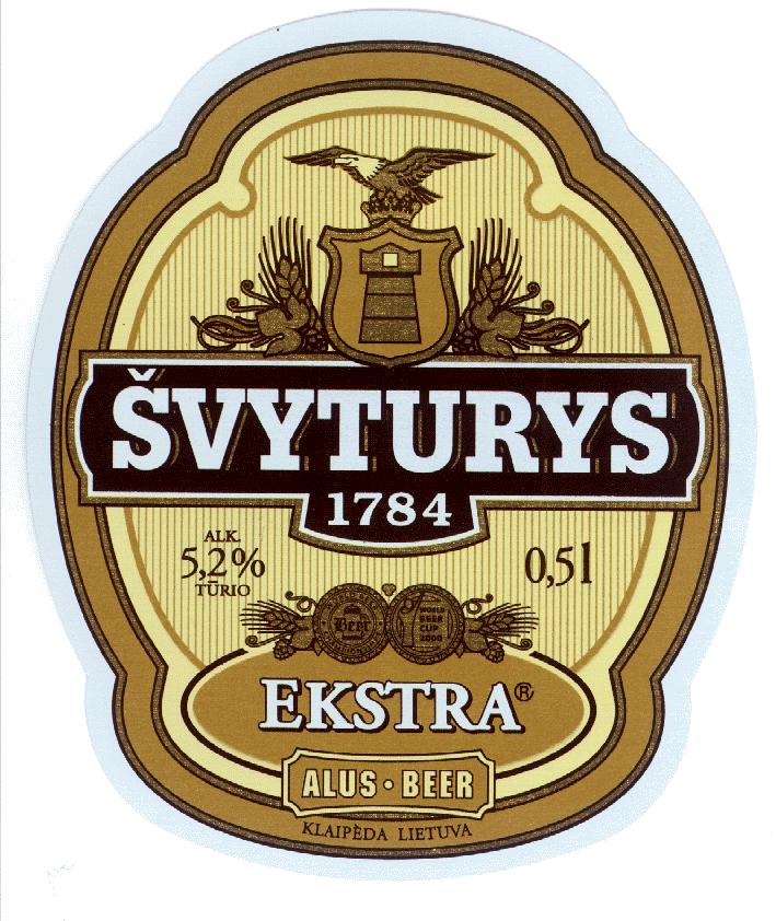 Prekės ženklas: ŠVYTURYS 1784 EKSTRA ALUS BEER